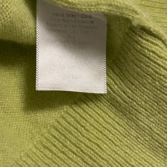 Talbots Pure Cashmere Cardigan Sweater Green 1X Soft Lightweight - Picture 3 of 8